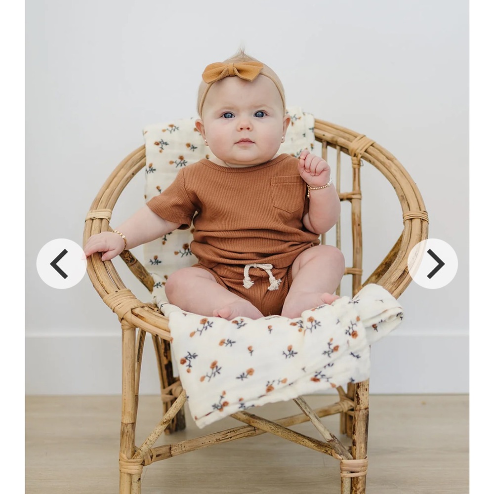 Rust Organic Cotton Ribbed Short Set - Picture 2 of 9